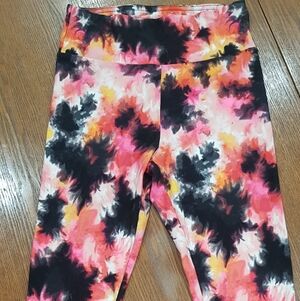 Tie-Dye Active Capri-Leggings - Pink Black Orange